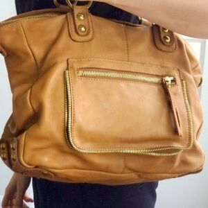 Linea Pelle Daylan Satchel Tan Leather Women's Bag